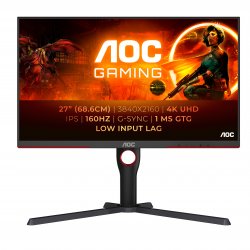 AOC Gaming U27G3X - Monitor LED - gaming - 27" - 3840 x 2160 4K @ 160 Hz - Fast IPS - 1000:1 - DisplayHDR 400 - 1 ms - 2xHDMI, 