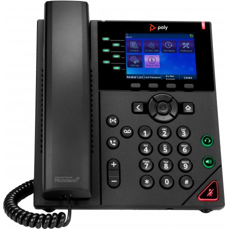 Poly VVX 350 - OBi Edition - telefone VoIP - tridirecional capacidade de chamada - SRTP, SIP, SDP - 6 linhas - preto 89B59AA