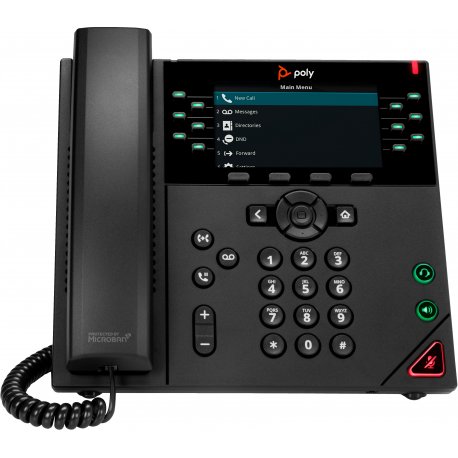 Poly VVX 450 - Telefone VoIP - tridirecional capacidade de chamada - SRTP, SIP, SDP - 12 linhas - preto 8B1L7AAAC3