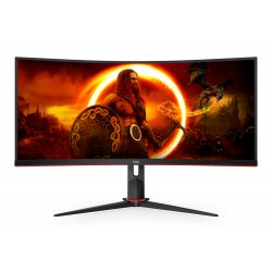 AOC Gaming CU34G2XP/BK - Monitor LED - gaming - curvo - 34" - 3440 x 1440 WQHD @ 180 Hz - VA - 4000:1 - DisplayHDR 400 - 1 ms -