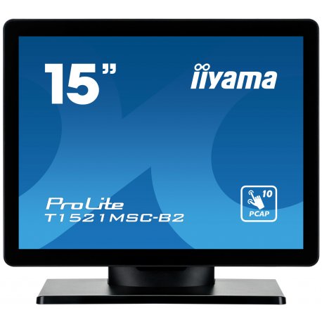 iiyama ProLite T1521MSC-B2 - Monitor LED - 15" - ecrã de toque - 1024 x 768 - TN - 370 cd/m² - 800:1 - 8 ms - HDMI, VGA - altif