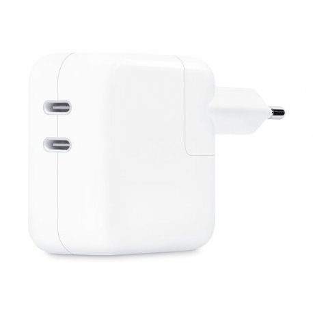 Apple - Adaptador de alimentação - 35 Watt - 2 conectores de saída (24 pin USB-C) MW2K3ZM/A