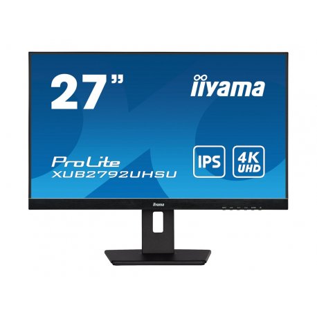 iiyama ProLite XUB2797UHSNP-B1 - Monitor LED - 27" - 3840 x 2160 4K @ 60 Hz - IPS - 350 cd/m² - 1300:1 - 4 ms - HDMI, DisplayPo