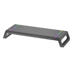 Suporte MARS GAMING MGS-ONE MONITOR  RGB CHROMA, FRONT USB, PHONE & TABLET HOLDER, BLACK MGSONE