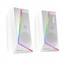 Colunas MARS GAMING MS7W RGB SPEAKERS 20W USB, JACK+BLUETOOTH 5.0, DYNAMIC RGB, WHITE MS7W