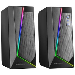 Colunas MARS GAMING MS7 RGB SPEAKERS 20W USB, JACK+BLUETOOTH 5.0, DYNAMIC RGB, BLACK MS7