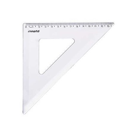 Esquadro Plástico Cristal 45G-21cm SmartD SMD2012