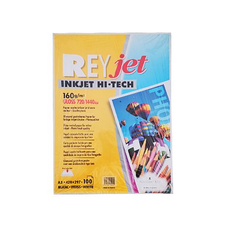 Papel 160gr A3 Rey Jet Glossy - 100Fls 1811650