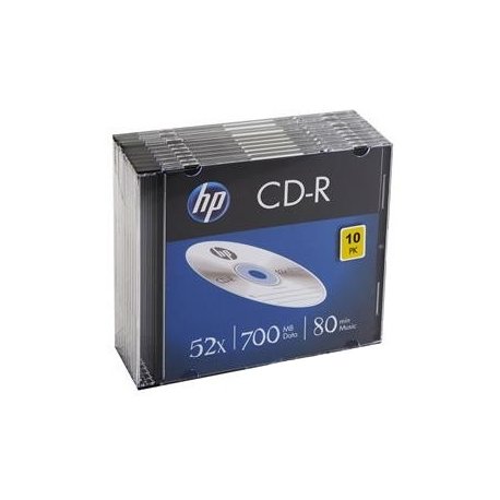 CD-R 700MB 52x HP Slim Pack 10un HPCRE00085-3