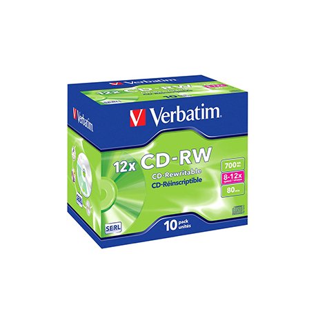 CD-RW 700MB 8x 10x Verbatim Jewell Case 10un VER43148