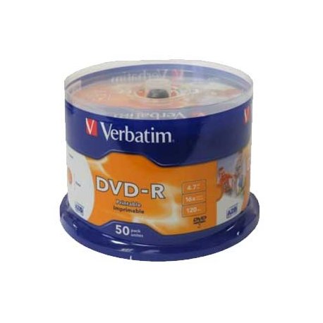 DVD-R Inkejet Printable 4.7GB 16x Verbatim Spindle 50un VER43533