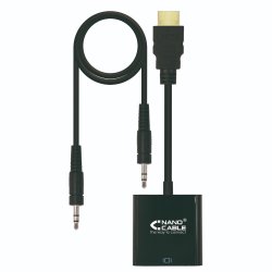 Adaptador HDMI Macho / VGA Fêmea 10cm NAN10.16.2001-BK