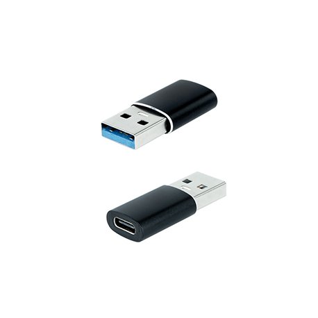 Adaptador USB-A Macho / USB-C Femea Preto NAN10.02.0012