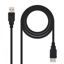 Cabo USB-A 2.0 Macho / Fêmea 1.8m Preto NAN10.01.0203-BK