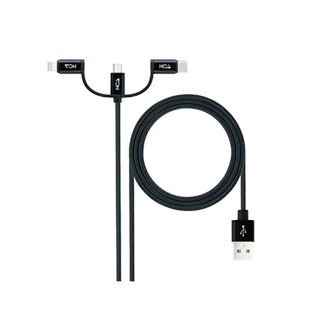 Cabo USB-A para Type-C / Lightning / micro-USB 1m NAN10.01.3200