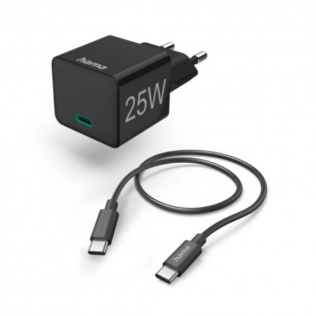 Carregador USB-C PD 25W Rápido Cabo 1,5m Preto HAM201623