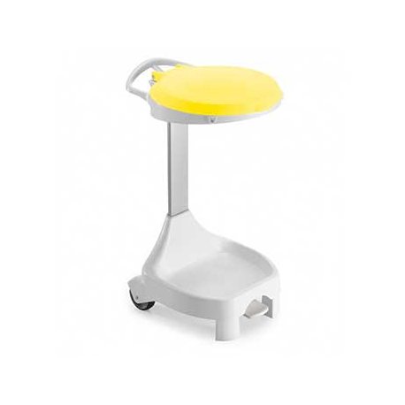 Contentor 120L Smile W-70 c/Pedal e Rodas Branco/Amarelo 571W004673