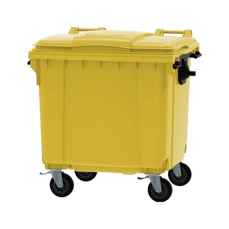 Contentor 1100L Polietileno DIN 4 Rodas c/Tampa Amarelo 5710240007