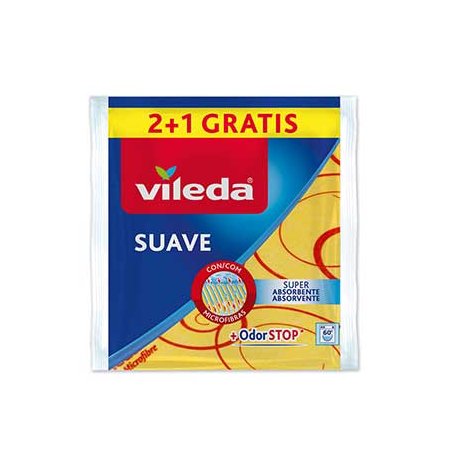 Pano Multiusos 35x40cm Suave Amarelo Vileda 2+1 Grátis 685142011