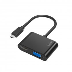 Adaptador HAMA Hub  2in1, USB-C-Stecker - VGA & HDMI, Ultra-HD 4K 200313 00200313