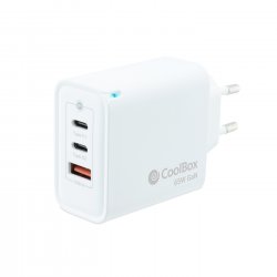 Carregador COOLBOX GAN 65W USB-C/USB-C/USB-A PARED COO-CUP-65CCA