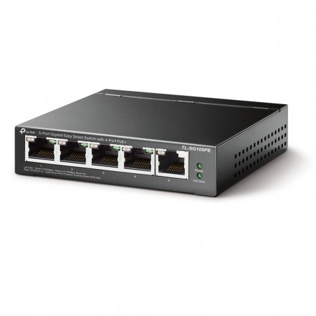 Switch de mesa TP-Link 5 portas Easy Smart Gigabit 4portas PoE+ - TL-SG105PE TL-SG105PE