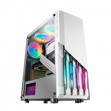 Caixa MARS GAMING MC-X2 ATX CASE, METAL FRONT, 2X12CM FRGB FAN, WINDOW, USB3.0, WHITE MCX2W