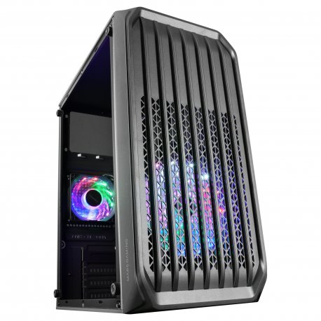 Caixa MARS GAMING MC-S2 MICRO-ATX CASE, 2X FRGB FAN, FRONT MESH, WINDOW, USB 3.0, BLACK MCS2