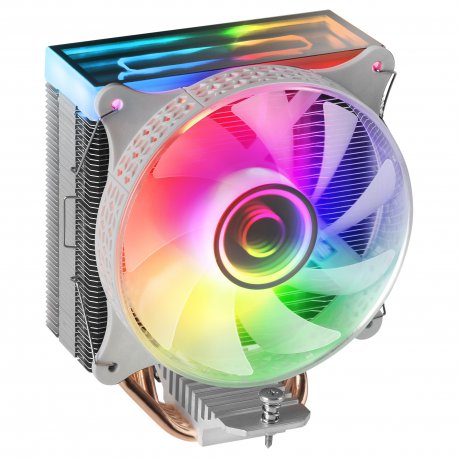 Cooler MARS GAMING MCPU-VR CPU COOLER,DUAL INFINITE MIRROR ARGB,SILENT PWM FAN,4X HEATPIPE,180W,WH MCPUVRW