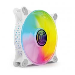 Ventoinha MARS GAMING MF-3D 12CM FAN, INFINITE MIRROR ARGB, 12CM PWM FAN, TOTAL CONNECTION, WHITE MF3DW