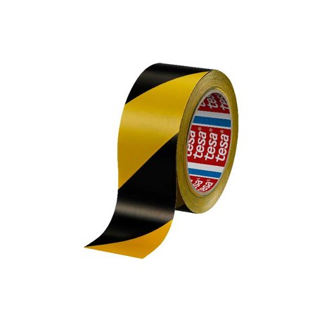 Fita Adesiva PVC Sinalização Amarelo / Preto Tesa 50mmx33mts 15641201