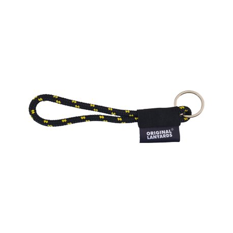 Fita Lanyards Short Nautic Preto / Amarelo ø7 x 175 mm LAN1019