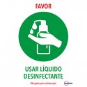 Sinalética Usar Liquido Desinfetante Adesivo A4 2un AVEKITCOVID3