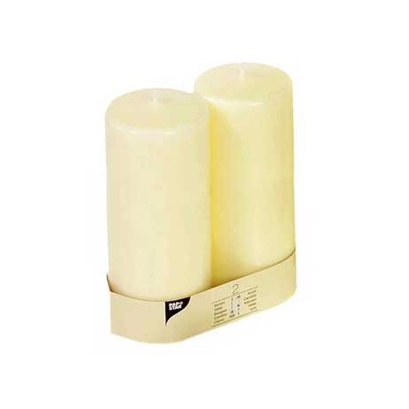 Velas Decorativas Ø 80mm Altura 22cm Marfim-2un 1341053