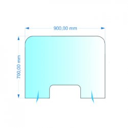 Resguardo de Atendimento Acrilico Cristal 90x70cm 8001003