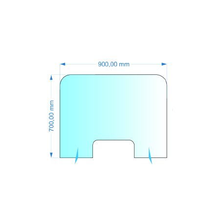 Resguardo de Atendimento Acrilico Cristal 90x70cm 8001003