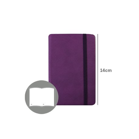 Bloco Notas Liso 14x9cm Semi Pele Roxo 116Fls SMD6210