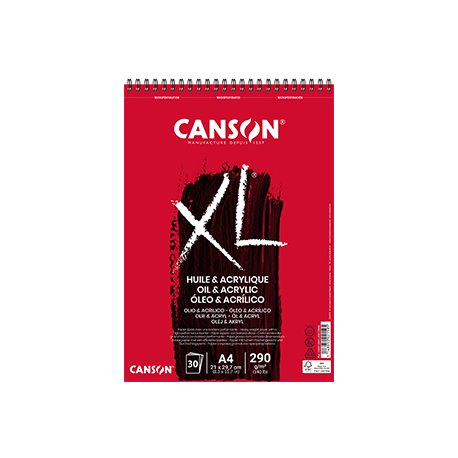 Bloco Espiralado Canson XL Óleo e Acrílico A4 290g 30Fls 108110401