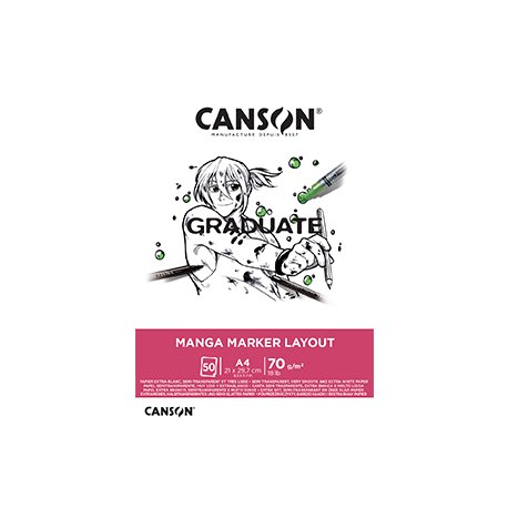 Bloco Canson Graduate Manga Marker Layout A4 70g 50Fls 10850P024