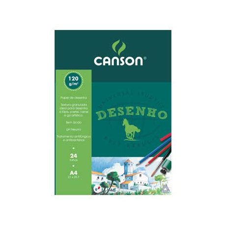 Bloco Desenho A4 120g Colado Canson 25Fls 1085602