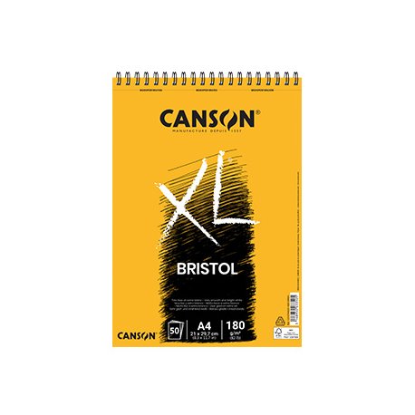 Bloco Espiralado Canson XL Bristol A4 180g 50Fls 10878A021