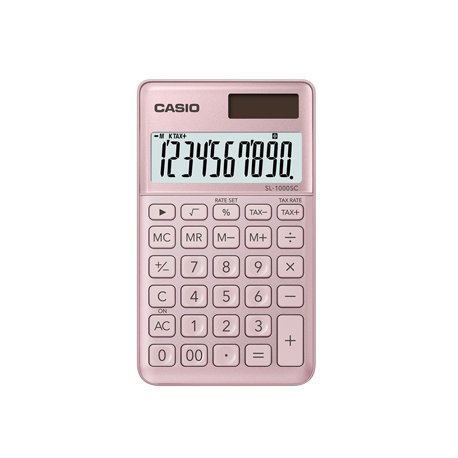 Calculadora de Bolso Casio SL1000SCPK Rosa Claro 10 Digitos CAS-SL1000SCPK