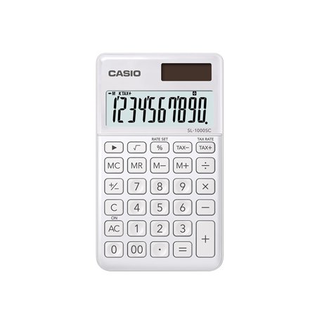 Calculadora de Bolso Casio SL1000SCWE Branco 10 Digitos CAS-SL1000SCWE