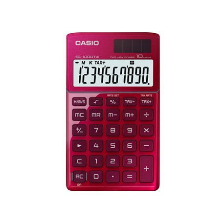 Calculadora de Bolso Casio SL1000TWRD Vermelha 10 Digitos CAS-SL1000TWRD