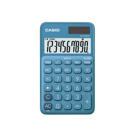 Calculadora de Bolso Casio SL310UCBU Azul Turquesa 10 Digito CAS-SL310UCBU