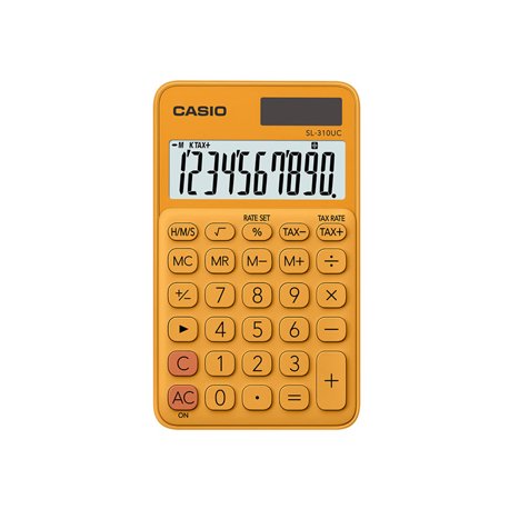 Calculadora de Bolso Casio SL310UCRG Laranja 10 Digitos CAS-SL310UCRG