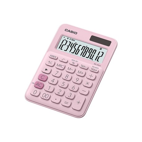 Calculadora Secretária Casio MS20UCPK Rosa 12 Dígitos CAS-MS20UCPK