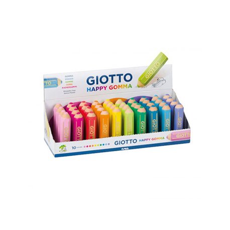 Borracha Happy Gomma Giotto Cores Clássicas Cx Expositor 1un 111233800