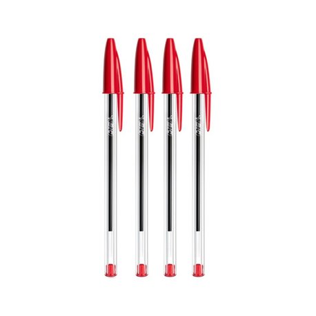 Esferográfica Vermelho 1mm Ball Point BIC Cristal 4un 1171037