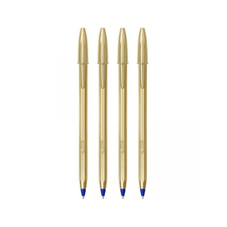 Esferográfica Azul 1mm BIC Edição Especial Dourado 4un 1171039